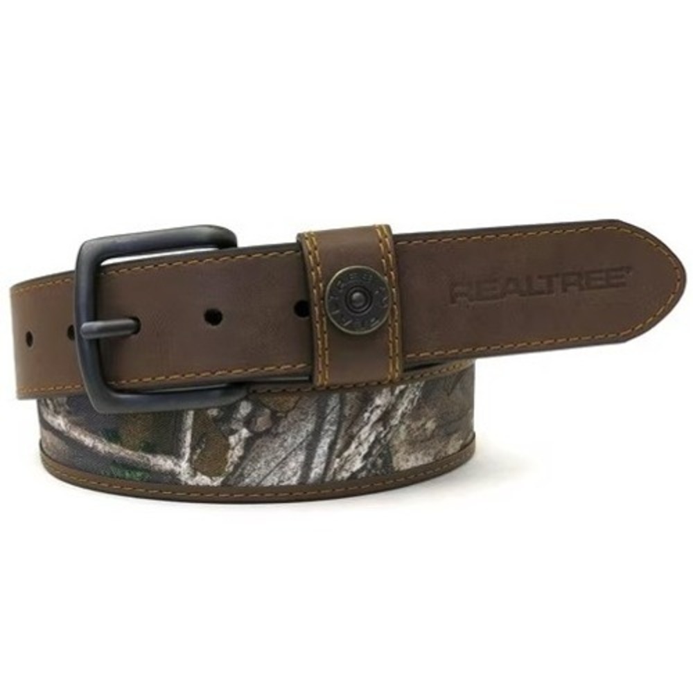 Realtree Leather Camo Stretch Belt Mens L 38/40 Brown Hunting Gorpcore Outdoor